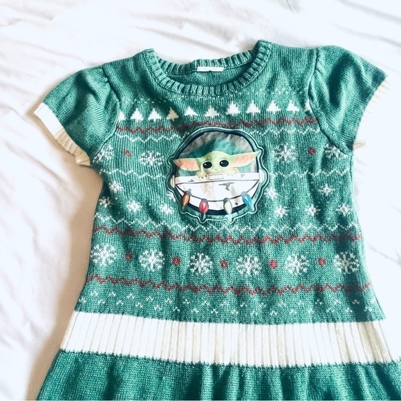 Star Wars Christmas Baby Yoda Dress Size M 7/8 - Picture 6 of 12